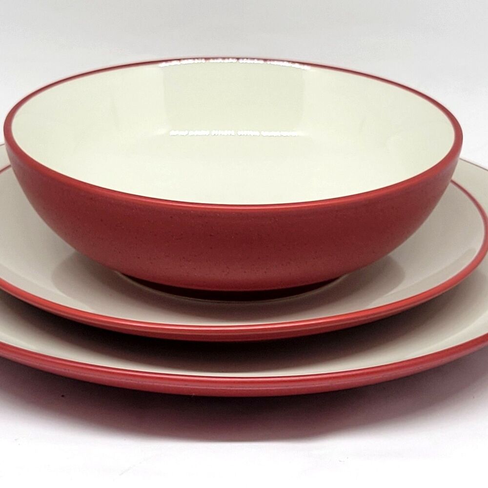 Noritake Colorwave Raspberry Dinner Plate, Salad Plate And Cereal Bowl New